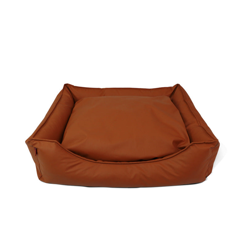 Faux Leather Waterproof Pet Bed